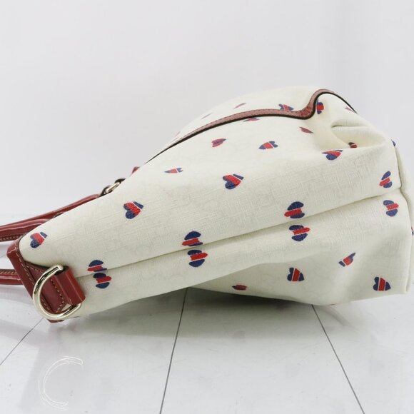 Gucci Red/White GG Supreme Canvas and Patent Leather Medium Heart Joy Tote - Picture 4 of 14